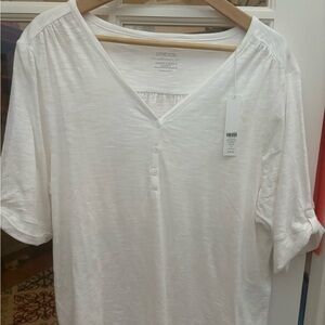 Chicos size 3 white cotton short sleeve top